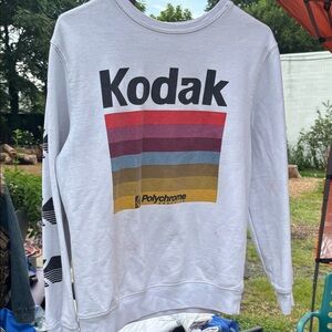 Kodak White Sweatshirt with Multicolor Stripes